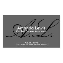 Accounting Business Card - Monogram Black & White