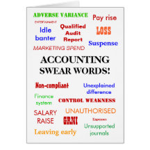 Accounting Swear Words! Blank Greeting Greeting Card