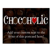 Accro du chocolat, Brown foncé et conception drôle Cartes Postales
