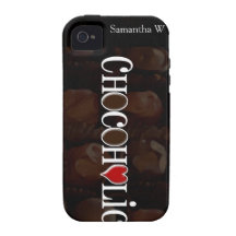 Accro du chocolat, Brown foncé et conception drôle Coques Case-Mate iPhone 4