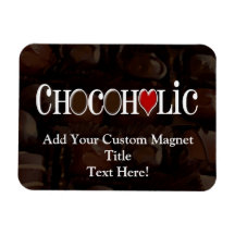Accro du chocolat, Brown foncé et conception drôle Magnets Rectangulaires