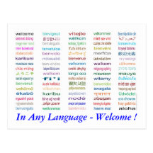 Accueillez en carte postale de 80 langues