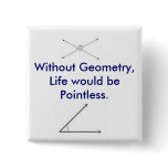 accute angle, angles, Without Geometry, Life wo... Pinback Buttons