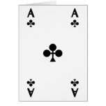 ace of clubs icon greeting card