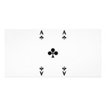 ace of clubs icon photo card template