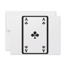 ace of clubs with frame icon personalized invitation
