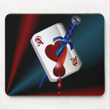 Ace Of Hearts and Dagger  Mousepad