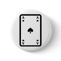 ace of spades with frame icon pinback buttons