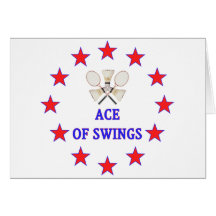 Ace of Swings Badminton Card
