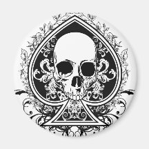 Aces Skull Refrigerator Magnets