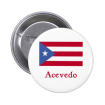 Acevedo Puerto Rican Flag buttons