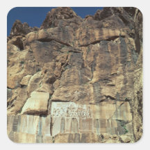 Achaemenid rock relief of King Darius I Square Stickers