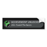 Achievement Unlocked Found Bacon bumper stickers