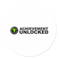 Achievement Unlocked Round Stickers