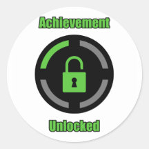 Achievement Unlocked Round Stickers