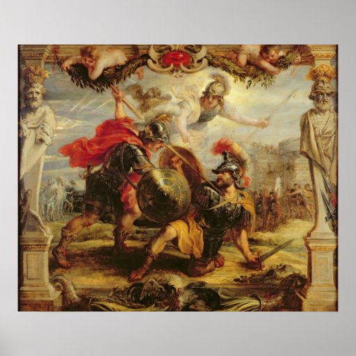 Achilles Defeating Hector, 1630-32 Print