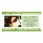 Acid Green Film Frame Grunge Graduation Photo Card