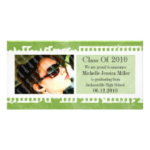 Acid Green Film Frame Grunge Graduation Photo Card