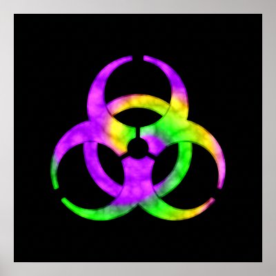 Acid Spiral Biohazard Symbol Poster by yarddawg