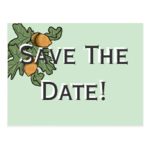 Acorn wedding save the date postcard