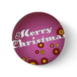 Acornament Mauve Retro Christmas Ornament Pinback Button