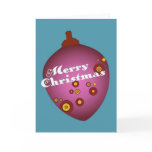 Acornament Mauve Retro Christmas Ornament Greeting Cards