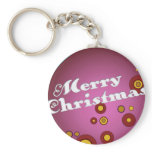 Acornament Mauve Retro Christmas Ornament Keychains