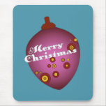 Acornament Mauve Retro Christmas Ornament Mousepad