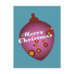 Acornament Mauve Retro Christmas Ornament Post Cards