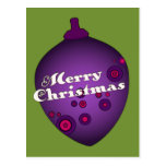 Acornament Purple Retro Christmas Ornament Post Card