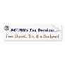 Acorn's Tax Service: Free Shovel, Tin, Backyard Bumper Stickers