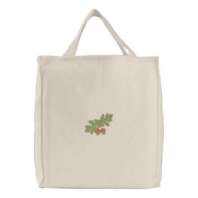 Acorns with Oak Leaves Embroidered Bag by ZazzleEmbroidery