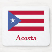 Acosta Puerto Rican Flag mousepads