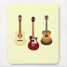 Acoustic and Electric Guitars Musican Guitarist Mousepads