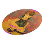 acoustic girl art party plates