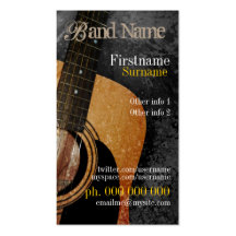 Acoustic Grunge Guitar Music Business card