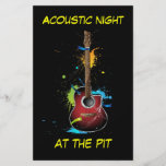 Acoustic guitar art flyers