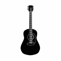 Acoustic Guitar Black Acrylic Cut Out