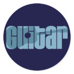Acoustic Guitar Blue Sticker