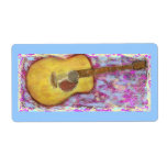 Acoustic Guitar Colours Personalised Shipping Label
