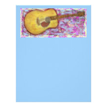 Acoustic Guitar Colours Personalized Letterhead