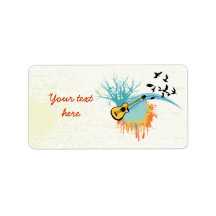 Acoustic guitar custom products personalized address label