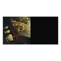 Acoustic Guitar Headstock Close-Up Customized Photo Card