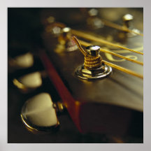 Acoustic Guitar Headstock Close-Up Poster