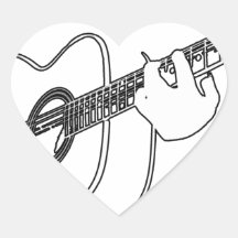 acoustic guitar heart sticker