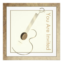 Acoustic Guitar Logo Invitations