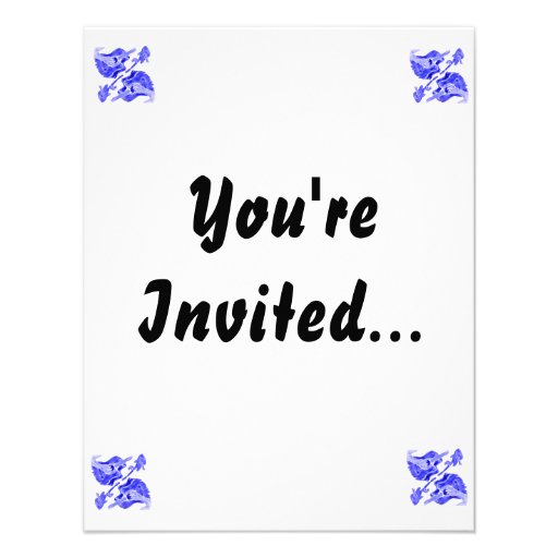 Acoustic guitar painting, blue version musician personalized announcements