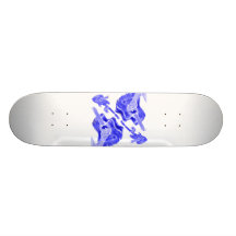 Acoustic guitar painting, blue version musician custom skateboard