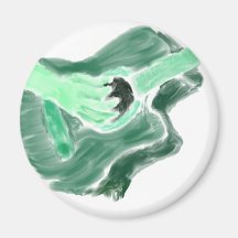 Acoustic guitar painting image green version refrigerator magnet