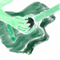 Acoustic guitar painting image green version